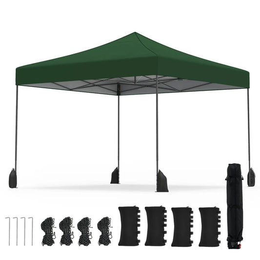 9.5 Ft Pop Up Canopy Tent with Adjustable Heights