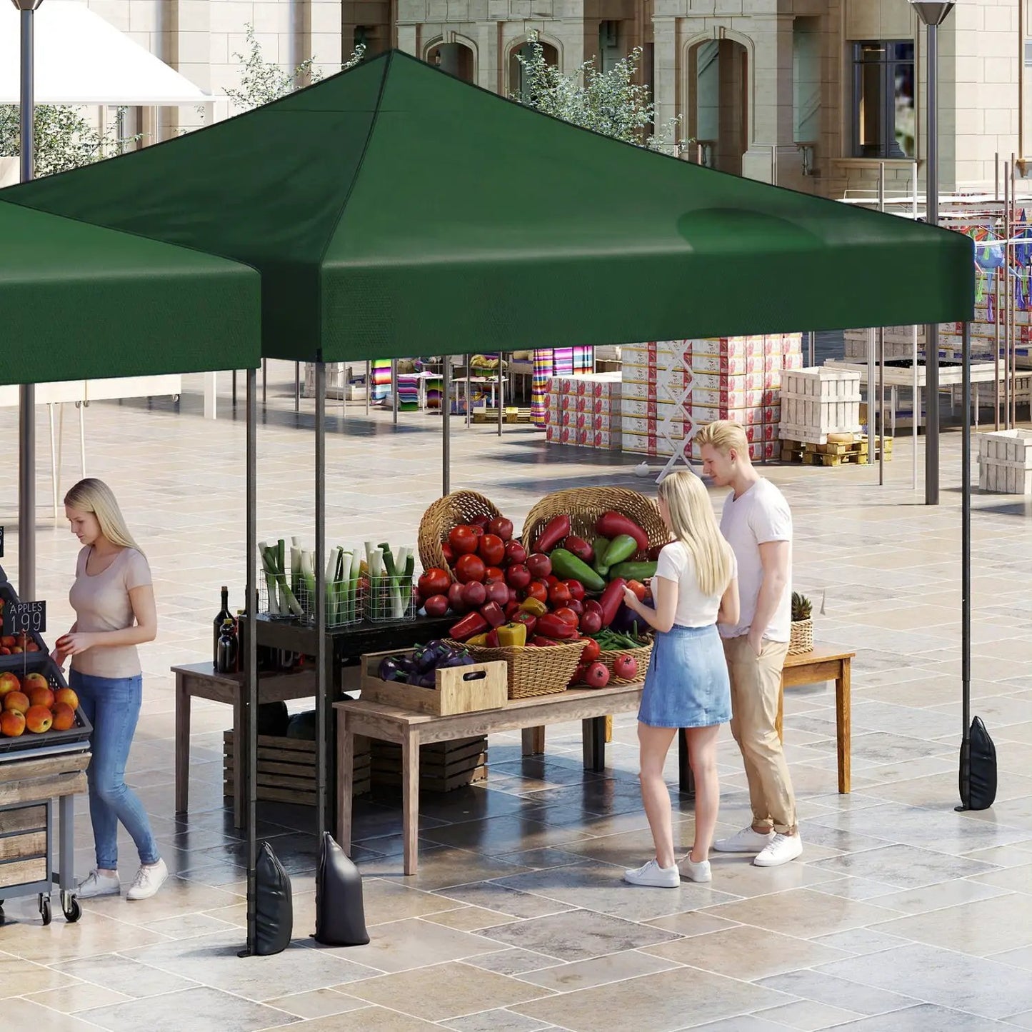9.5 Ft Pop Up Canopy Tent with Adjustable Heights