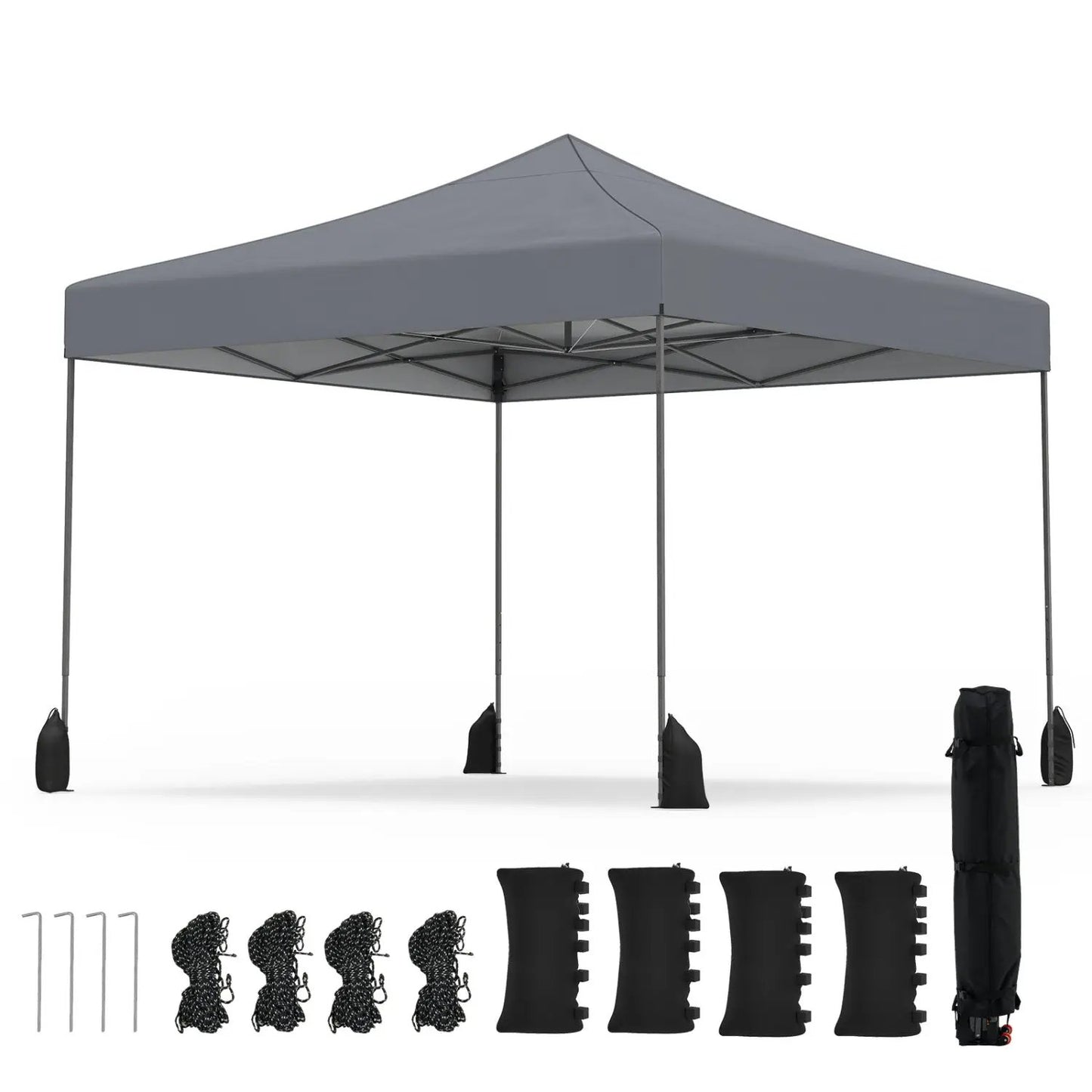 9.5 Ft Pop Up Canopy Tent with Adjustable Heights