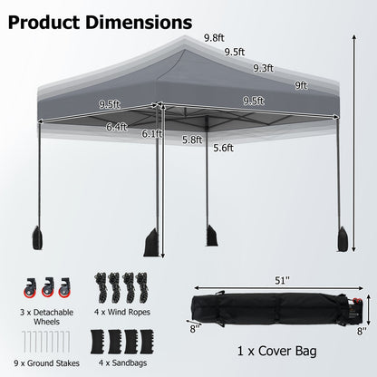 GemGear 9.5 x 9.5 ft pop-up tent with adjustable heights carry bag and 3 wheels on Tampa Home & Garden Store