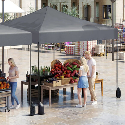9.5 Ft Pop Up Canopy Tent with Adjustable Heights
