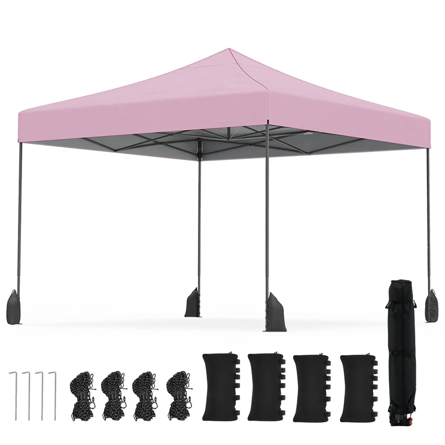 9.5 Ft Pop Up Canopy Tent with Adjustable Heights
