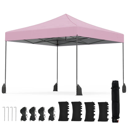 9.5 Ft Pop Up Canopy Tent with Adjustable Heights