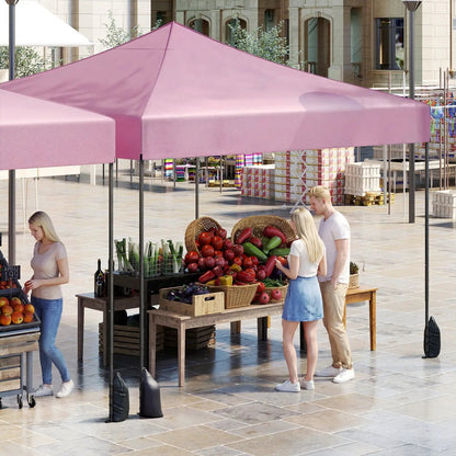 9.5 Ft Pop Up Canopy Tent with Adjustable Heights