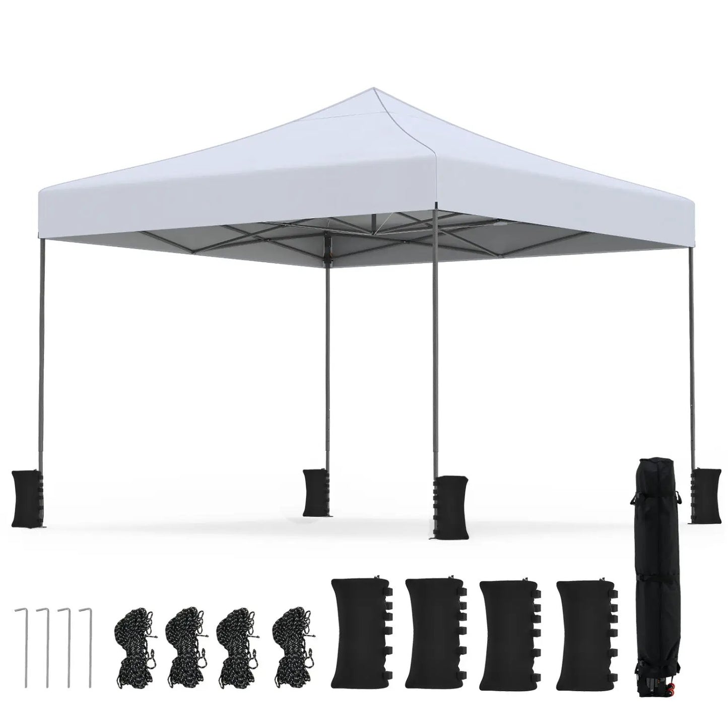 9.5 Ft Pop Up Canopy Tent with Adjustable Heights