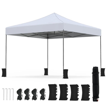 9.5 Ft Pop Up Canopy Tent with Adjustable Heights