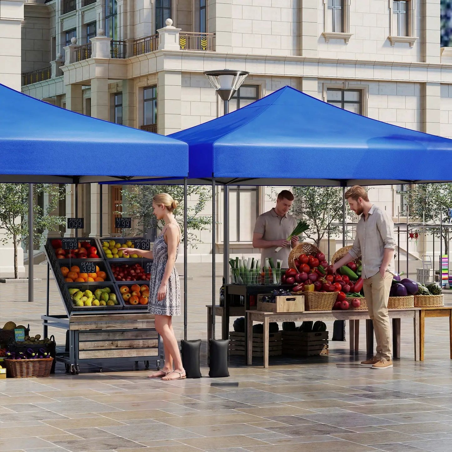 9.5 Ft Pop Up Canopy Tent with Adjustable Heights