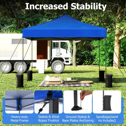 9.5 Ft Pop Up Canopy Tent with Adjustable Heights