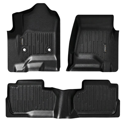 Umbrauto all-weather floor mats for Chevy Silverado/GMC Sierra front & rear black TPE on Tampa Home & Garden Store