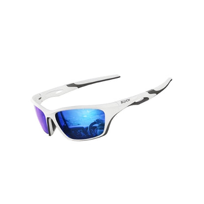 Polarized impactproof sunglasses by BikerZoneZ with blue lenses for fishing cycling shooting on Tampa Home & Garden Store