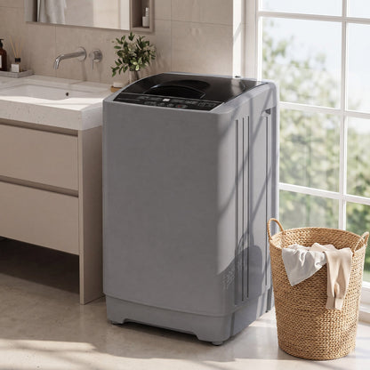 Washing machine DirectDeals, gray top-load with black lid, 9.93 lb capacity, 8 programs on Tampa Home & Garden Store