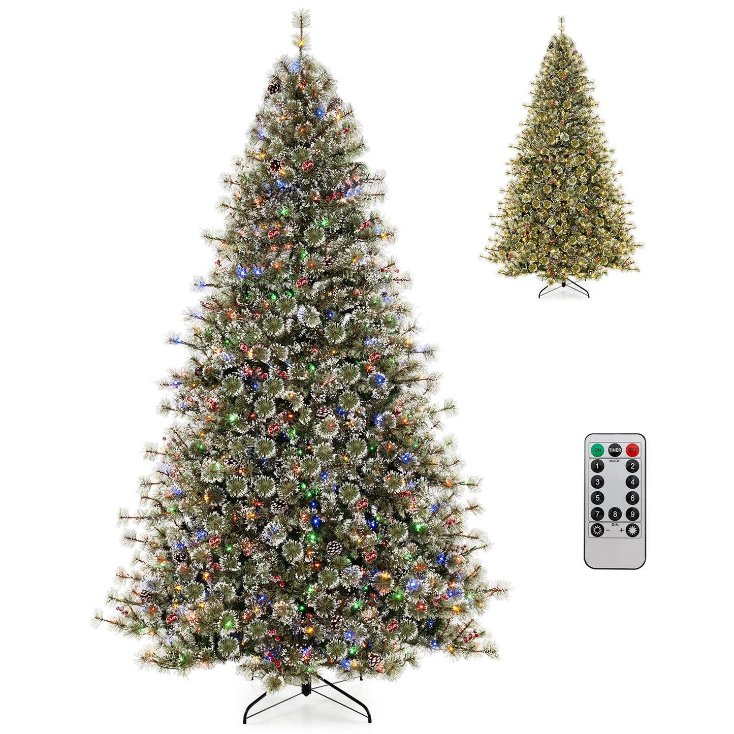 Árbol de Navidad artificial preiluminado de 6/7.5/9 pies, con bisagras y con conector de alimentación rápida de 360° - 6 pies