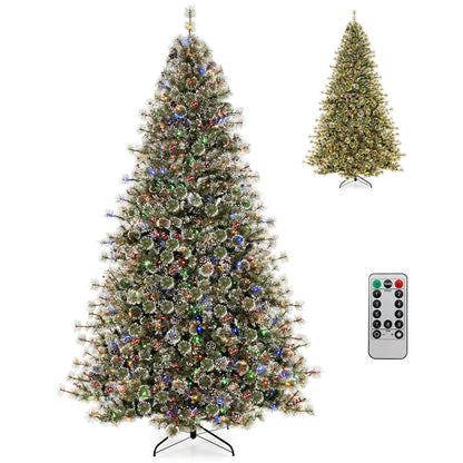 Árbol de Navidad artificial preiluminado de 6/7.5/9 pies, con bisagras y con conector de alimentación rápida de 360° - 6 pies