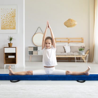 9 FT Folding Gymnastics Balance Beam with Anti-slip Base and Pine Wood Frame