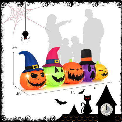 9ft inflatable pumpkin patch with LED lights and witch hats (5 pumpkins), DirectDeals on Tampa Home & Garden Store