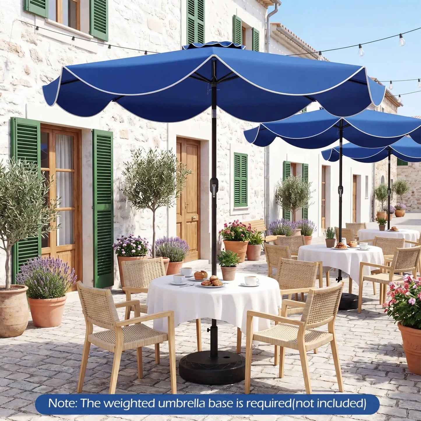 9 ft Solar Patio Umbrella with 24 LED Lights
