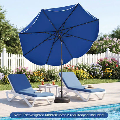 9 ft Solar Patio Umbrella with 24 LED Lights