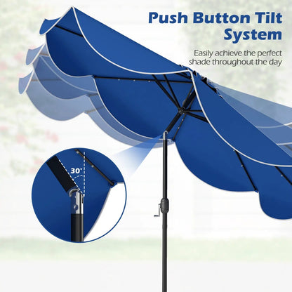 9 ft Solar Patio Umbrella with 24 LED Lights
