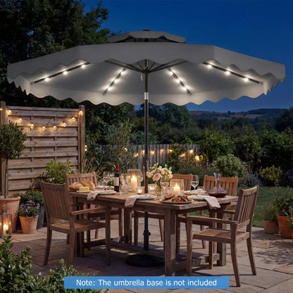 9 ft Solar LED Patio Umbrella with Tilt and Crank
