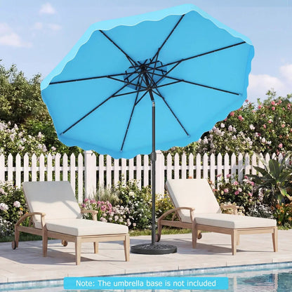 9 ft Solar LED Patio Umbrella with Tilt and Crank