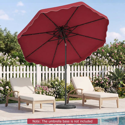 9 ft Solar LED Patio Umbrella with Tilt and Crank