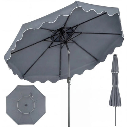 9 Feet Patio Umbrella With Push Button Tilt Crank