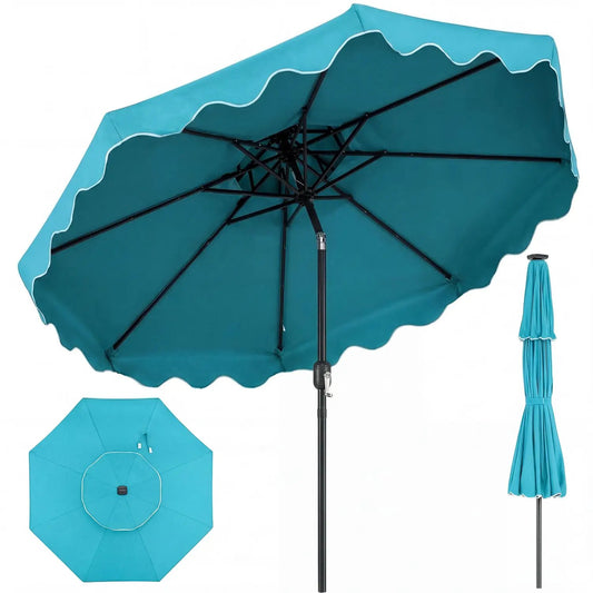 9 Feet Patio Umbrella With Push Button Tilt Crank