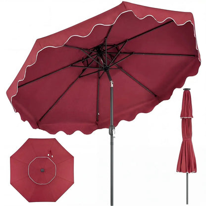 9 Feet Patio Umbrella With Push Button Tilt Crank