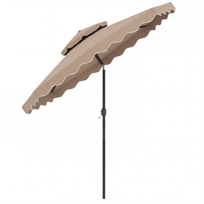 9 Feet Patio Umbrella With Push Button Tilt Crank