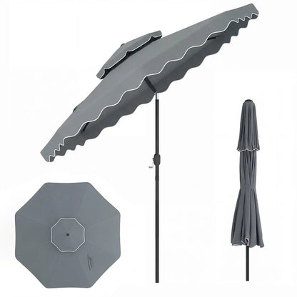 9 Feet Patio Umbrella With Push Button Tilt Crank