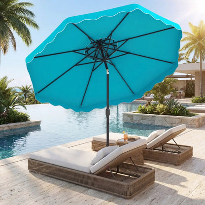 9 Feet Patio Umbrella With Push Button Tilt Crank