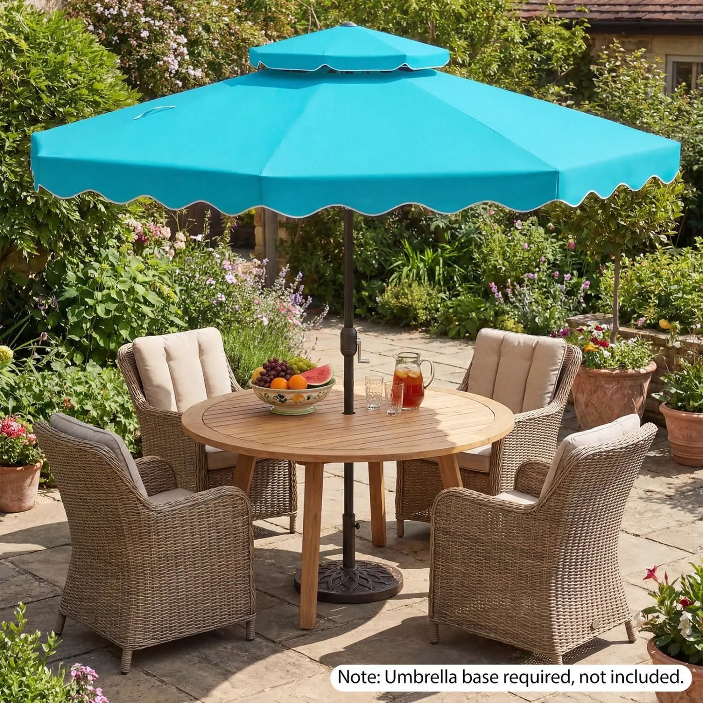9 Feet Patio Umbrella With Push Button Tilt Crank