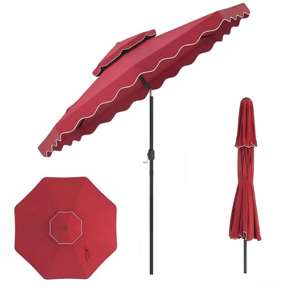 9 Feet Patio Umbrella With Push Button Tilt Crank