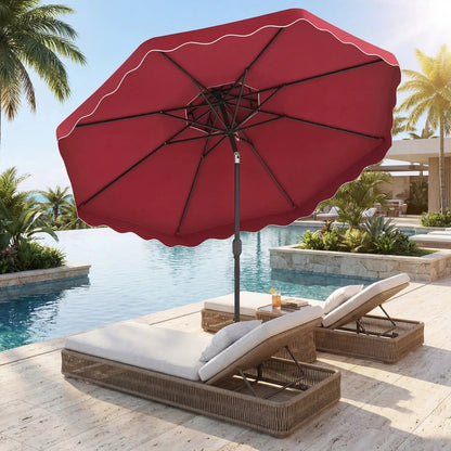 9 Feet Patio Umbrella With Push Button Tilt Crank