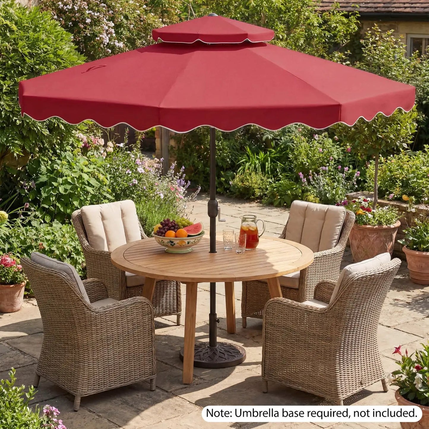 9 Feet Patio Umbrella With Push Button Tilt Crank