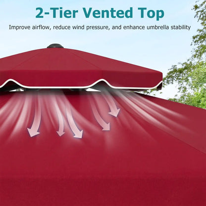 9 Feet Patio Umbrella With Push Button Tilt Crank