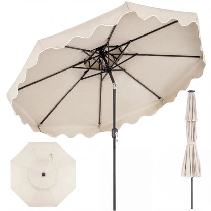 9 Feet Patio Umbrella With Push Button Tilt Crank