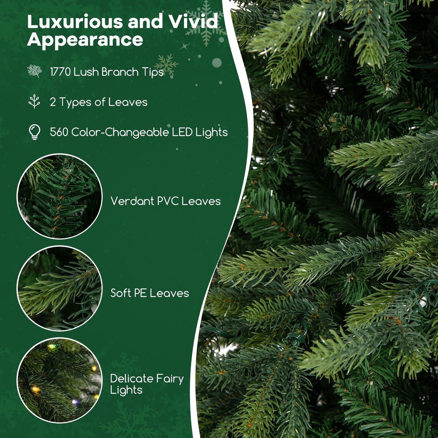 7.5 ft pre-lit artificial Christmas tree with warm white LED lights DirectDeals verdant PVC/PE leaves on Tampa Home & Garden Store
