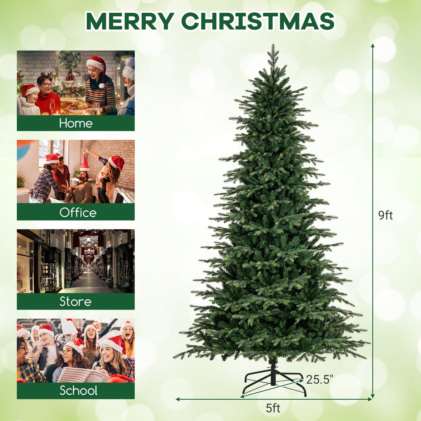 7.5 ft pre-lit artificial Christmas tree with warm white LEDs on metal stand DirectDeals on Tampa Home & Garden Store