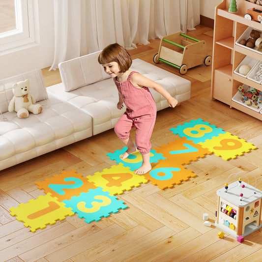9 Pieces Interlocking Foam Puzzle Floor Mat with 3 Marker Discs - Tampa Home & Garden Store