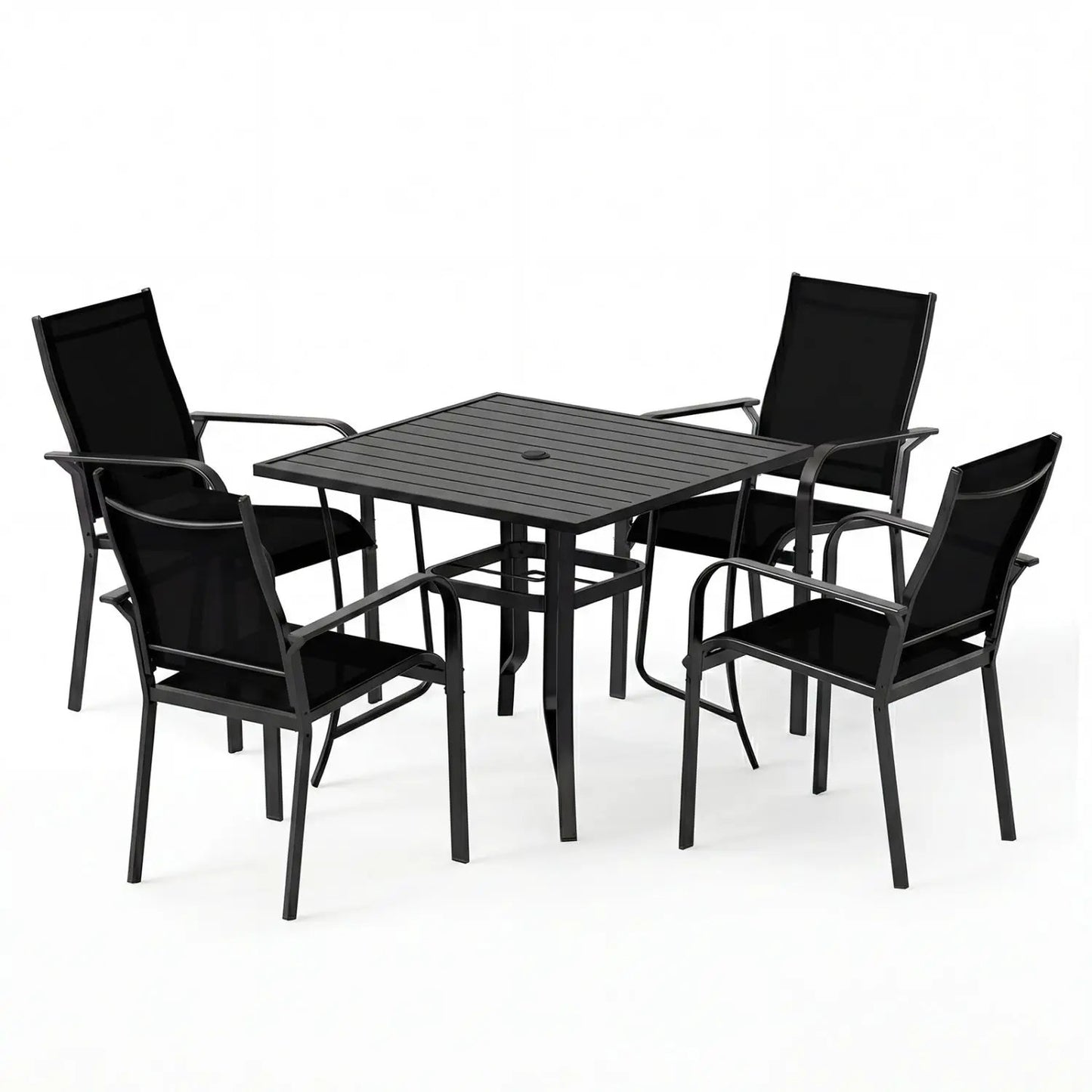 5 Piece Patio Dining Set for Four with Chairs