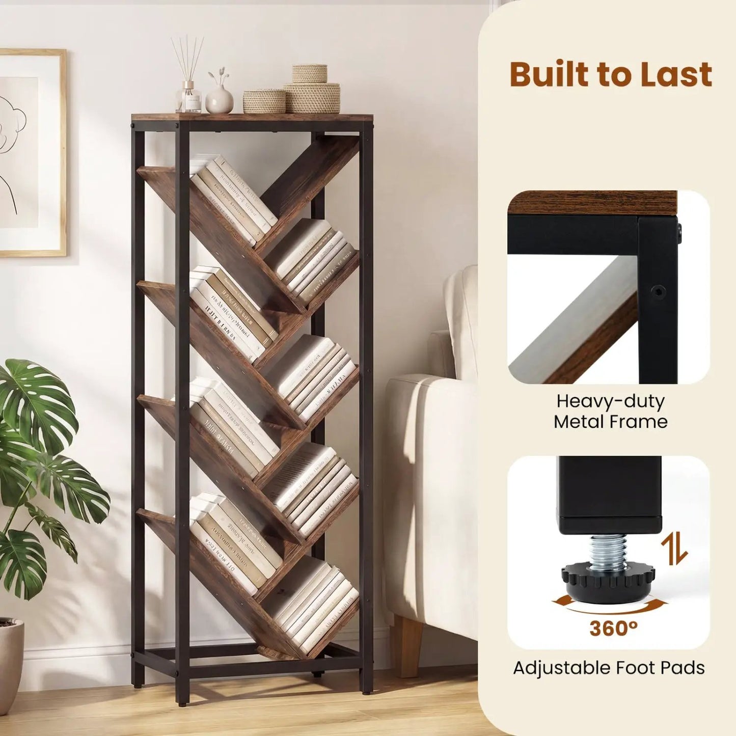 Nine Tier Freestanding Bookcase for Hardcover