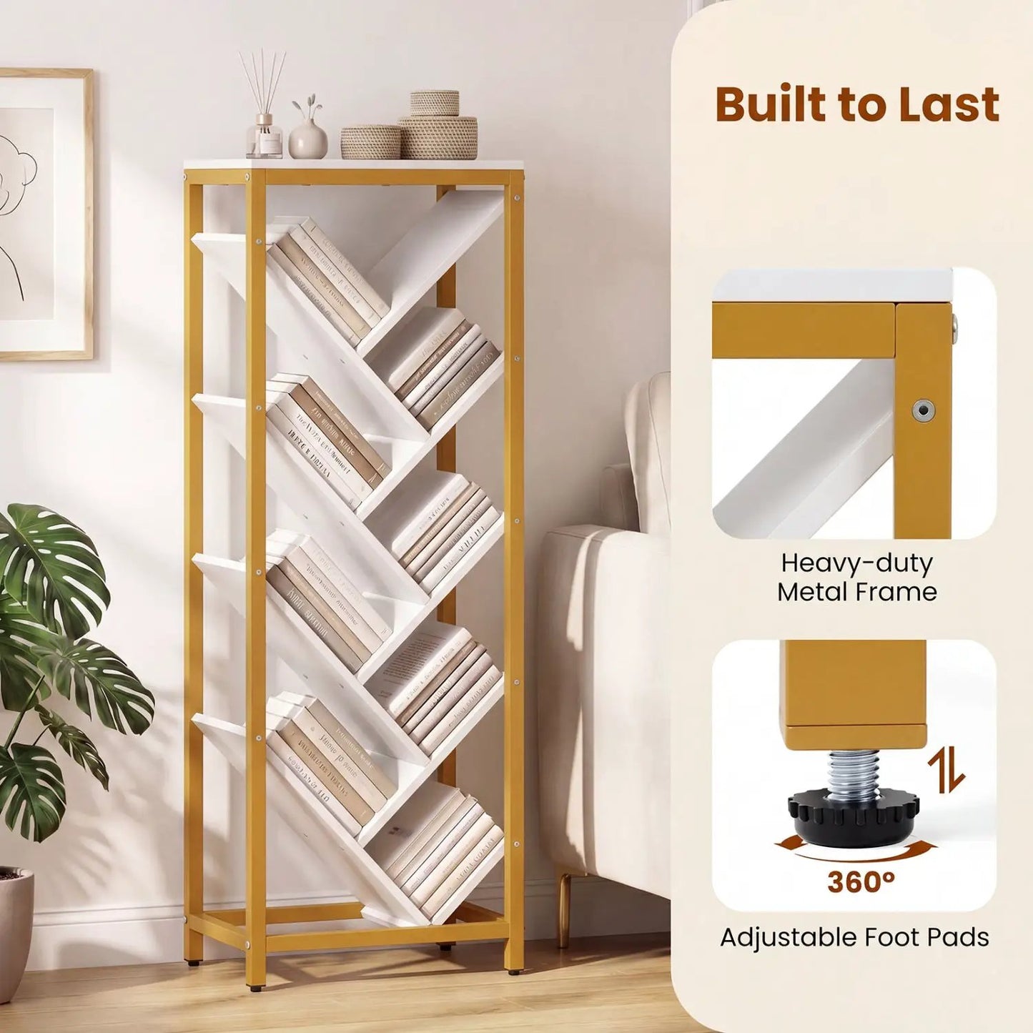 Nine Tier Freestanding Bookcase for Hardcover