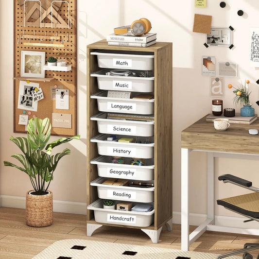9-Tier fruit & vegetable storage rack with slide-out bins in a wooden frame by DirectDeals on Tampa Home & Garden Store