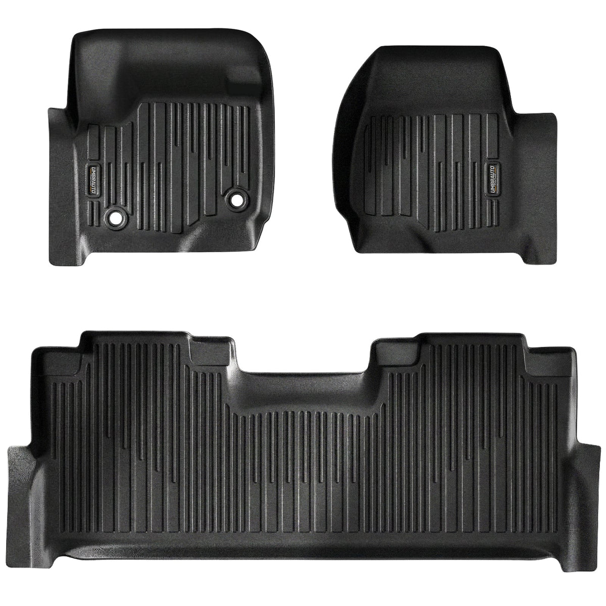 Umbrauto all-weather floor mats for Ford F-Series Super Duty Crew Cab front & rear, black TPE on Tampa Home & Garden Store
