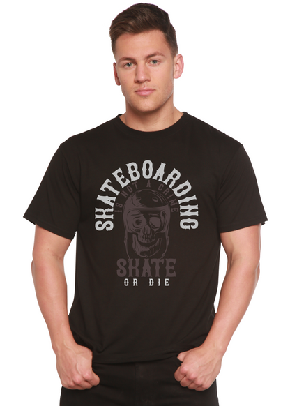 Skateboarding men's black bamboo viscose/organic cotton tee with skull graphic Spun Bamboo on Tampa Home & Garden Store