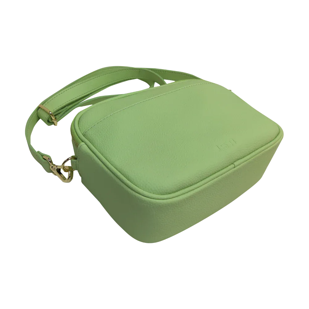 Genuine Leather Double Zipper Crossbody