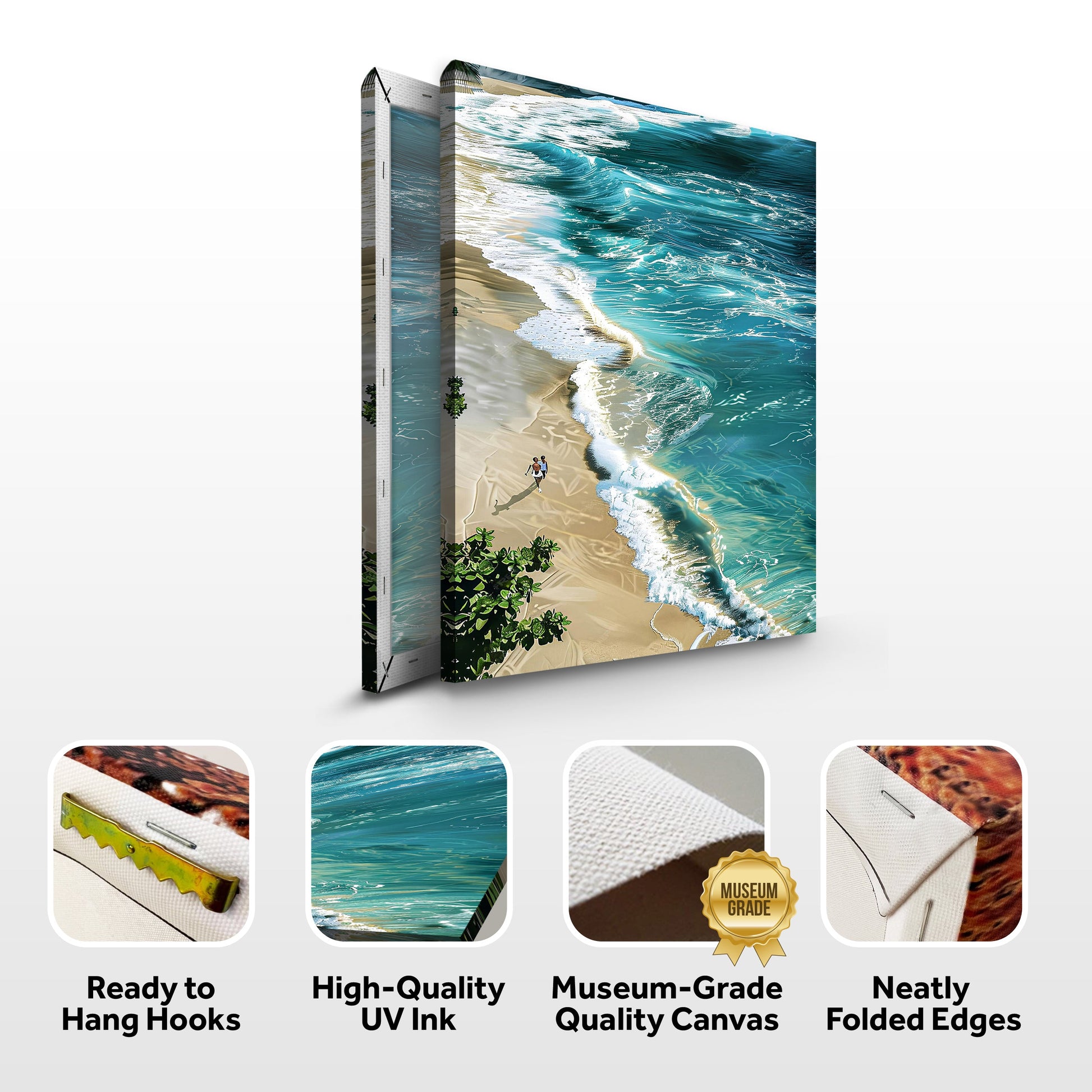 Beachfront Painting Coastal Wall Art II canvas by Tailored Canvases, 3-panel ocean waves on Tampa Home & Garden Store