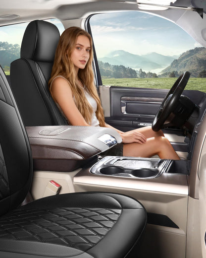 Umbrauto Ram truck seat cover full-coverage black leather for Crew Cab Dodge Ram on Tampa Home & Garden Store