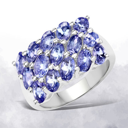 3.75ct genuine tanzanite ring in .925 sterling silver with violet-blue oval stones, Bids.com on Tampa Home & Garden Store